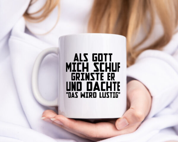 Das wird lustig | Erschaffung | Kollege | Chef | Freunde - Tasse Weiss - Kaffeetasse / Geschenk / Familie