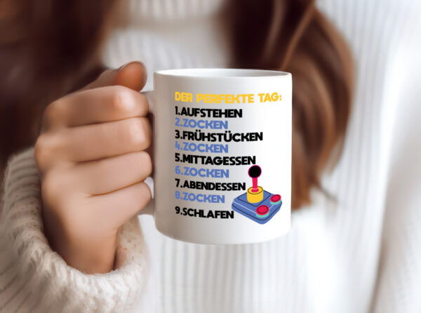 Zocker Spruch | Gamer Tasse | perfekter Tag Liste - Tasse Weiss - Kaffeetasse / Geschenk / Familie