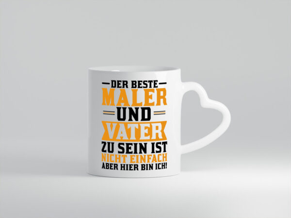 Bester Maler und Vater | Papa | Malermeister | Lackierer - Herzhenkel Tasse - Kaffeetasse / Geschenk / Familie