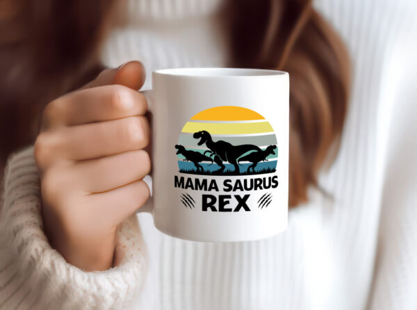 Mama Saurus Rex | Dinosaurier | Muttertag | Dino | Rex - Tasse Weiss - Kaffeetasse / Geschenk / Familie