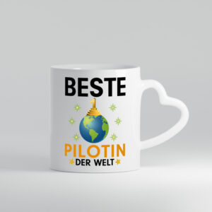 Welt Beste Pilotin | Definition Piloten - Herzhenkel Tasse - Kaffeetasse / Geschenk / Familie