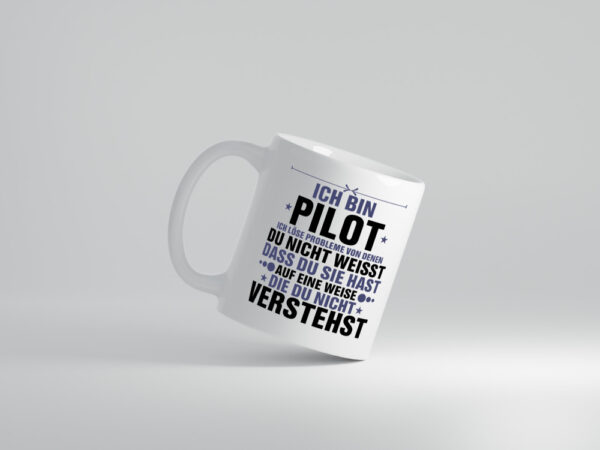 Löse Probleme: Pilot | Flugzeug | Piloten - Tasse Weiss - Kaffeetasse / Geschenk / Familie