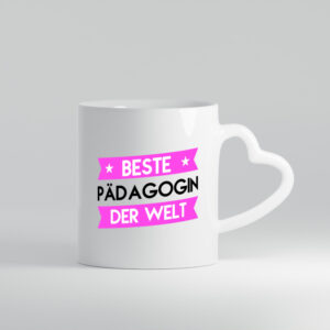 Beste Pädagogin | Pädagogik - Herzhenkel Tasse - Kaffeetasse / Geschenk / Familie