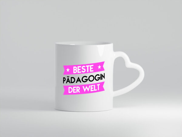 Beste Pädagogin | Pädagogik - Herzhenkel Tasse - Kaffeetasse / Geschenk / Familie