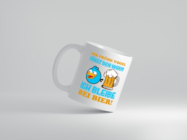 Der frühe Vogel | Biertrinker Tasse | Männer Humor - Tasse Weiss - Kaffeetasse / Geschenk / Familie