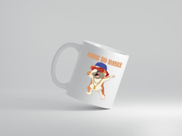 Born to dance | Mops Tasse | Tänzer | lustiger Hund - Tasse Weiss - Kaffeetasse / Geschenk / Familie