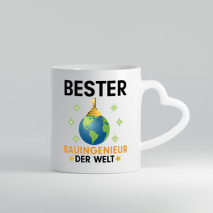 Welt Beste Bauingenieur | Ingenieur - Herzhenkel Tasse - Kaffeetasse / Geschenk / Familie