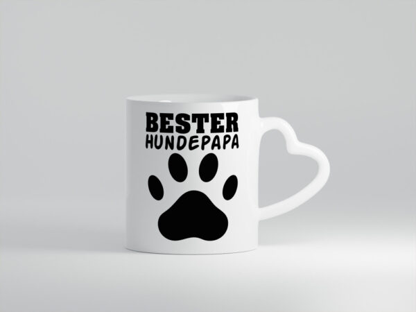 Bester Hundepapa | Hundebesitzer Tasse | Pfotenabdruck - Herzhenkel Tasse - Kaffeetasse / Geschenk / Familie