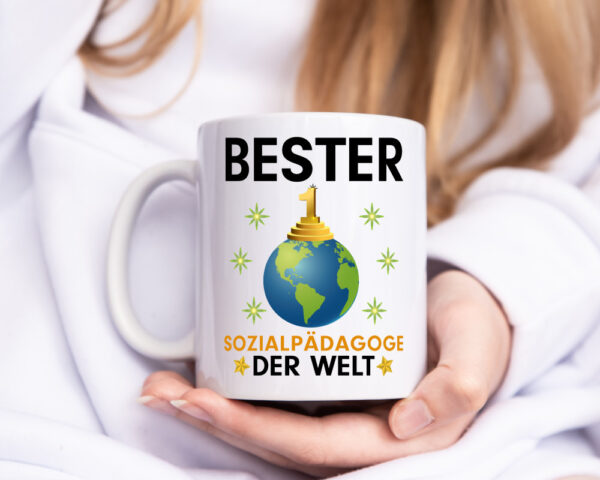 Welt Bester Sozialpädagoge | Pädagoge - Tasse Weiss - Kaffeetasse / Geschenk / Familie