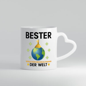 Welt Bester Versicherungskaufmann | Kaufmann - Herzhenkel Tasse - Kaffeetasse / Geschenk / Familie