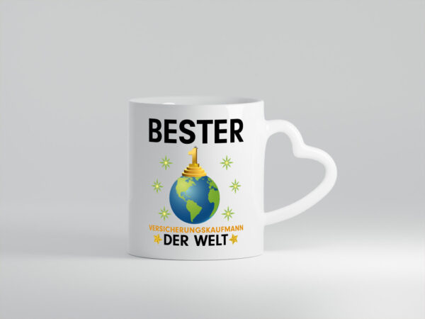 Welt Bester Versicherungskaufmann | Kaufmann - Herzhenkel Tasse - Kaffeetasse / Geschenk / Familie