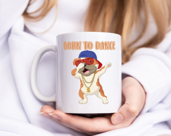Born to dance | Mops Tasse | Tänzer | lustiger Hund - Tasse Weiss - Kaffeetasse / Geschenk / Familie