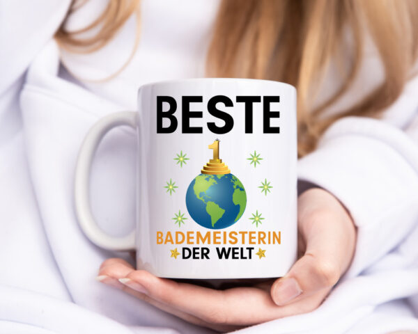 Welt Beste Bademeisterin | Schwimmmeisterin - Tasse Weiss - Kaffeetasse / Geschenk / Familie