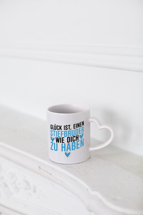 Stiefbruder wie dich | Glück | lieber Bruder | Geburtstag - Herzhenkel Tasse - Kaffeetasse / Geschenk / Familie