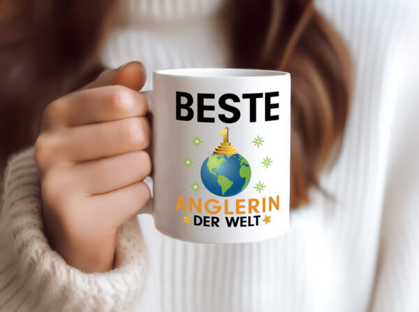 Welt Beste Anglerin | Angeln | Fischerin - Tasse Weiss - Kaffeetasse / Geschenk / Familie