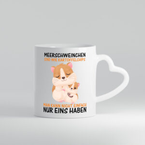 Süße Meerschweinchen | Comic | Tierliebhaber | Kuscheln - Herzhenkel Tasse - Kaffeetasse / Geschenk / Familie