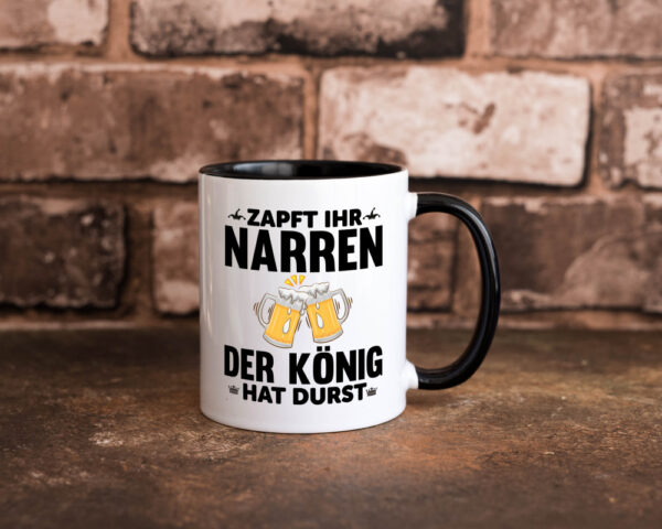 König hat Durst | Bier Spruch | Narren | Trinkspruch Farbige Tasse - Kaffeetasse / Geschenk / Familie