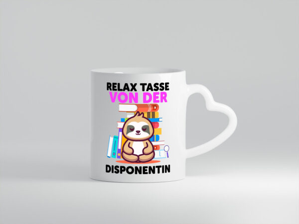 Relax Tasse: Disponentin | Zuteilerin - Herzhenkel Tasse - Kaffeetasse / Geschenk / Familie