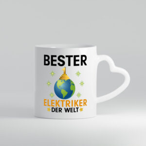 Welt Bester Elektriker | Elektronik | Elektrotechnik - Herzhenkel Tasse - Kaffeetasse / Geschenk / Familie