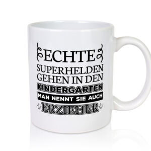 Superhelden Erzieher | Kindergarten Tasse | Kita Beruf - Tasse Weiss - Kaffeetasse / Geschenk / Familie