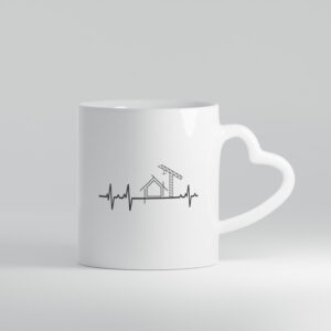 Architekt Herzschlag | Motiv Architektur | Haus Bau - Herzhenkel Tasse - Kaffeetasse / Geschenk / Familie