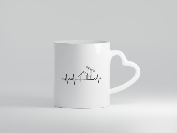 Architekt Herzschlag | Motiv Architektur | Haus Bau - Herzhenkel Tasse - Kaffeetasse / Geschenk / Familie
