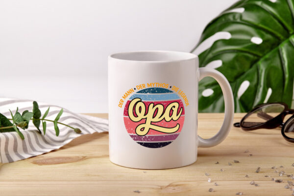 Die Legende Opa | Großvater | Spruch | Enkelkinder - Tasse Weiss - Kaffeetasse / Geschenk / Familie
