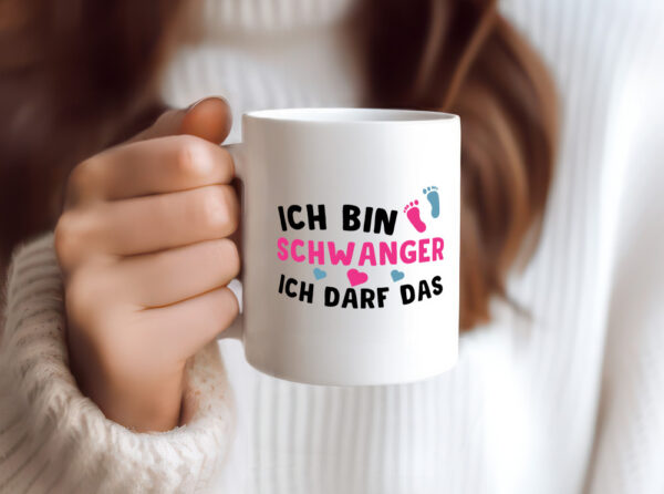 Ich bin schwanger | Nachwuchs Tasse | lustiger Spruch - Tasse Weiss - Kaffeetasse / Geschenk / Familie