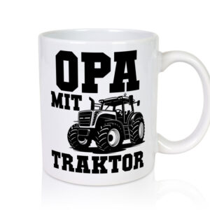 Opa mit Traktor | Opa | Traktor - Tasse Weiss - Kaffeetasse / Geschenk / Familie