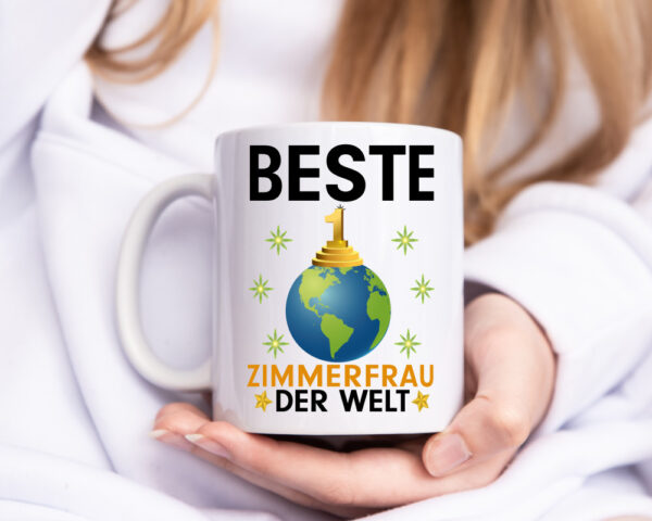 Welt Beste Zimmerfrau| Holzbau | Handwerkerin - Tasse Weiss - Kaffeetasse / Geschenk / Familie