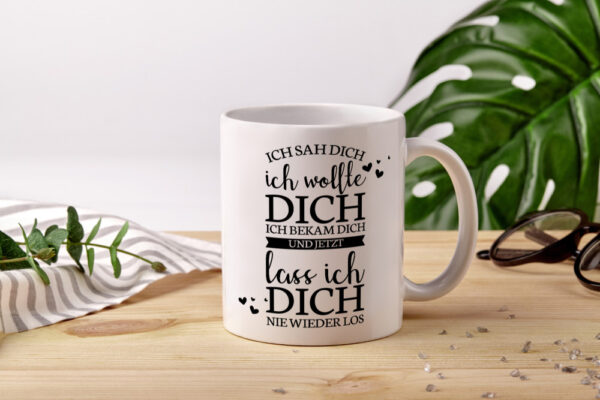 Ich sah dich | Ich liebe dich | Für immer zusammen - Tasse Weiss - Kaffeetasse / Geschenk / Familie