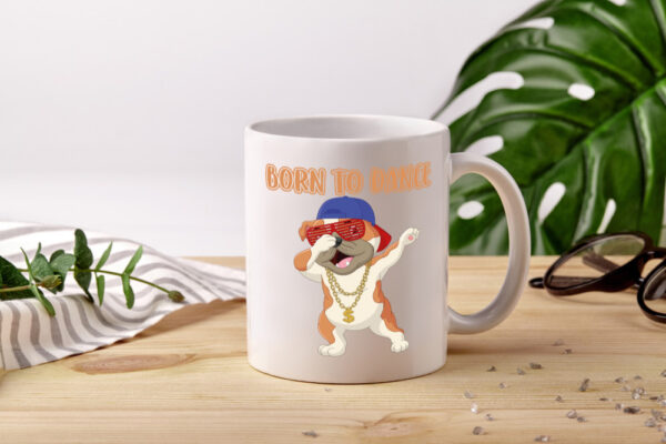 Born to dance | Mops Tasse | Tänzer | lustiger Hund - Tasse Weiss - Kaffeetasse / Geschenk / Familie