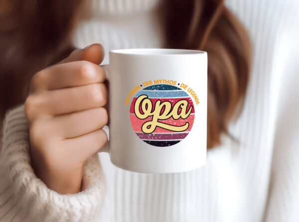 Die Legende Opa | Großvater | Spruch | Enkelkinder - Tasse Weiss - Kaffeetasse / Geschenk / Familie