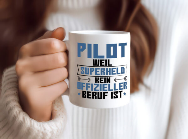 Superheldin Pilot | Flugzeug | Piloten - Tasse Weiss - Kaffeetasse / Geschenk / Familie