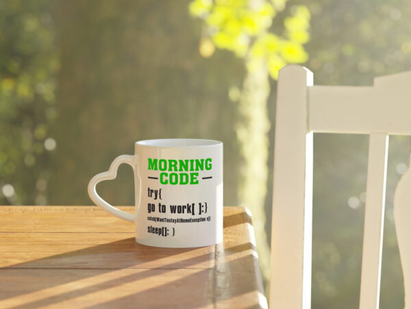 Morning Code | Informatiker Tasse | Programmierer Humor - Herzhenkel Tasse - Kaffeetasse / Geschenk / Familie