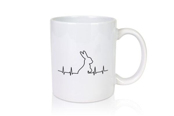 Kaninchen Herzschlag | Motiv Tierfreund | Hase | Nager - Tasse Weiss - Kaffeetasse / Geschenk / Familie