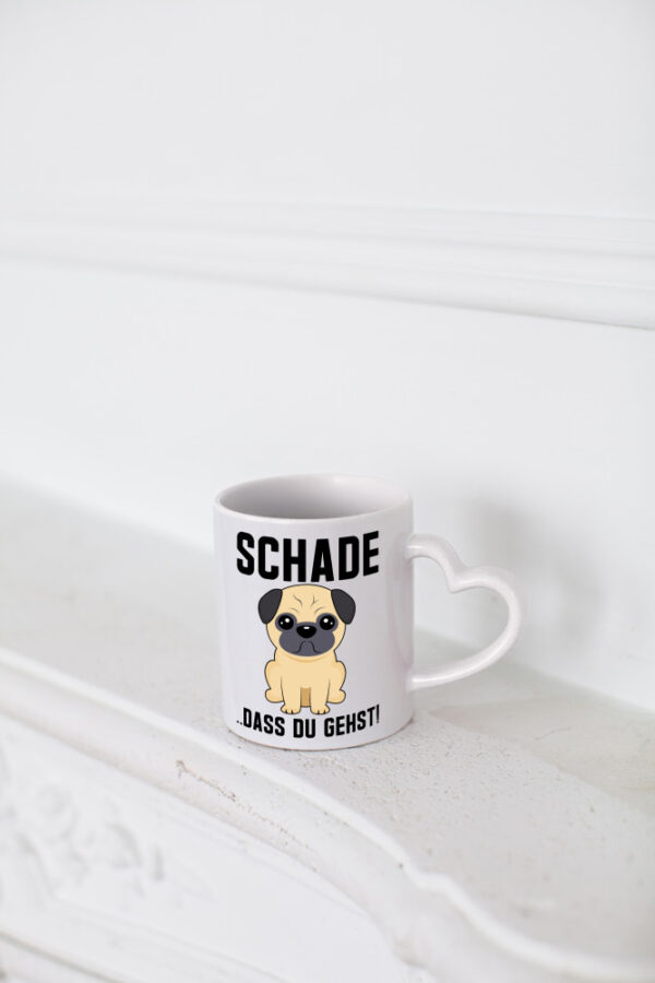 Schade das du gehst | Traurig | Trauriger Hund - Herzhenkel Tasse - Kaffeetasse / Geschenk / Familie