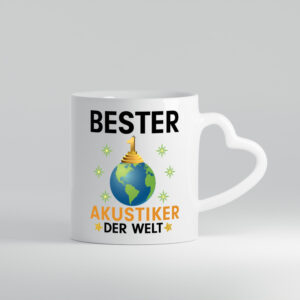 Welt Bester Akustiker | Akustik | Hörgeräteakustik - Herzhenkel Tasse - Kaffeetasse / Geschenk / Familie