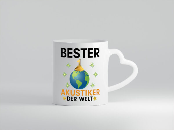 Welt Bester Akustiker | Akustik | Hörgeräteakustik - Herzhenkel Tasse - Kaffeetasse / Geschenk / Familie