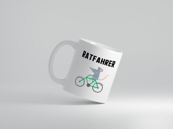 Ratfahrer Motiv | Radfahrer Tasse | Ratte | lustig - Tasse Weiss - Kaffeetasse / Geschenk / Familie