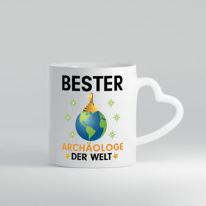 Welt Bester Archäologe | Archäologie | Forscher - Herzhenkel Tasse - Kaffeetasse / Geschenk / Familie