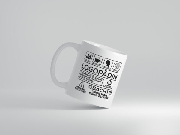 Achtung Probleme Logopädin | Sprachtherapie - Tasse Weiss - Kaffeetasse / Geschenk / Familie