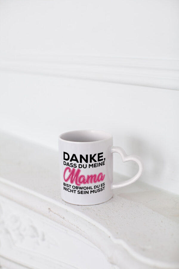 Mutter Liebe | Pflegemutter Tasse | Stiefmutter Spruch - Herzhenkel Tasse - Kaffeetasse / Geschenk / Familie