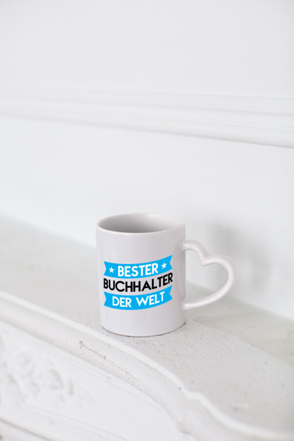 Bester Buchhalter | Buchhaltung Humor - Herzhenkel Tasse - Kaffeetasse / Geschenk / Familie