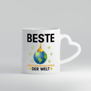 Welt Beste Versicherungskauffrau | Kauffrau - Herzhenkel Tasse - Kaffeetasse / Geschenk / Familie