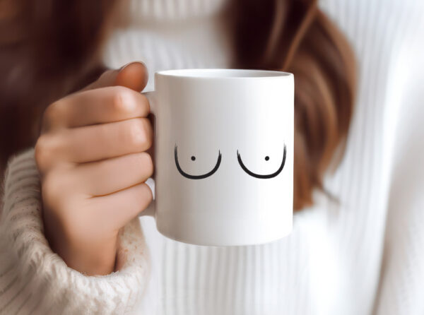 Brüste Motiv | Feministen Tasse | Frauen Witz | Humor - Tasse Weiss - Kaffeetasse / Geschenk / Familie