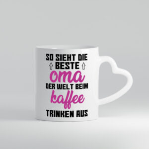 Beste Oma der Welt | Großmutter Tasse | lustiger Spruch - Herzhenkel Tasse - Kaffeetasse / Geschenk / Familie