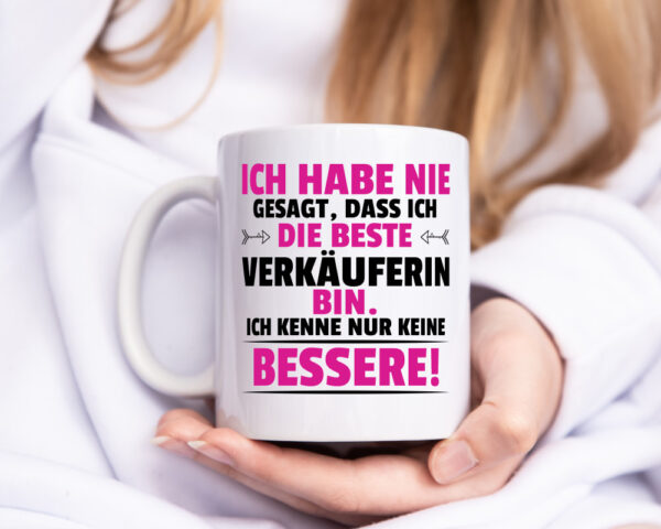 Die Beste Verkäuferin| Kollegin | Verkaufsjob - Tasse Weiss - Kaffeetasse / Geschenk / Familie