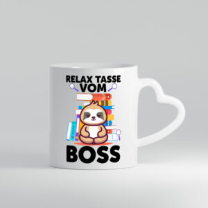 Relax Tasse: Boss | Führungskraft | Vorgesetzter - Herzhenkel Tasse - Kaffeetasse / Geschenk / Familie