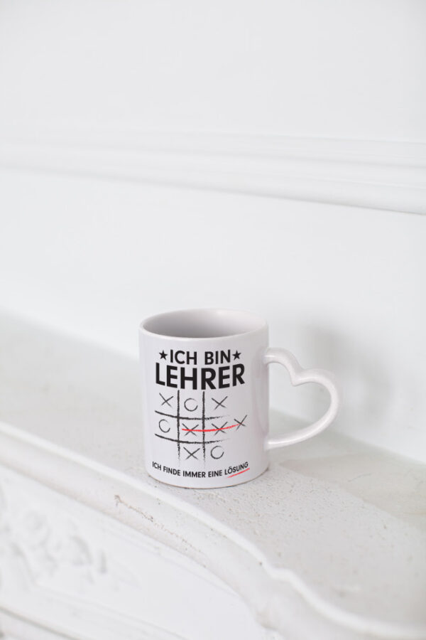 Löse Probleme: Lehrer | Schule Beruf | Schüler - Herzhenkel Tasse - Kaffeetasse / Geschenk / Familie